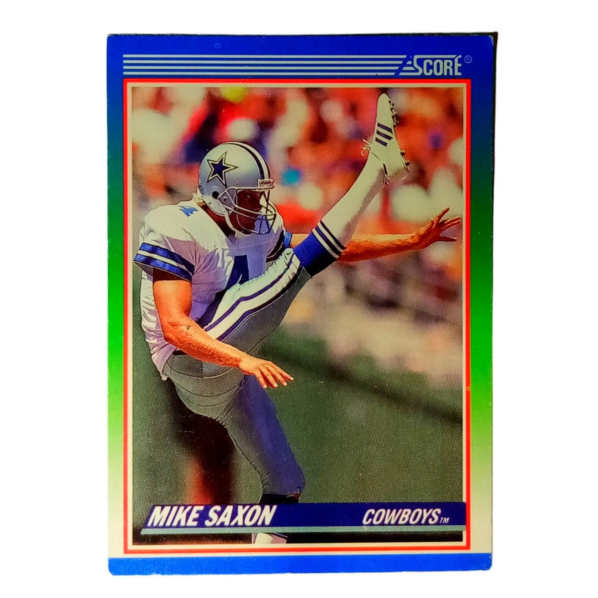 1990 Score Football Card #379 Mike Saxon, Dallas Cowboys,  EXC Condition