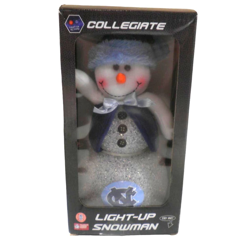 NCAA ACC North Carolina Tar Heels 10" Light-up Tabletop Snowman Tabletop Decor