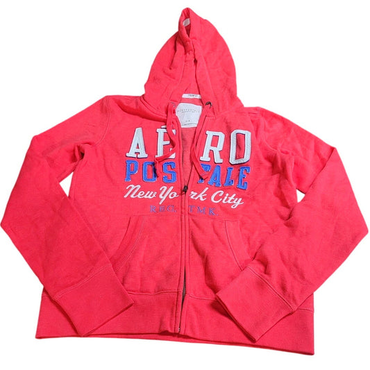 Aero New York Full-Zip Hoodie, Women's Small Petite, Red