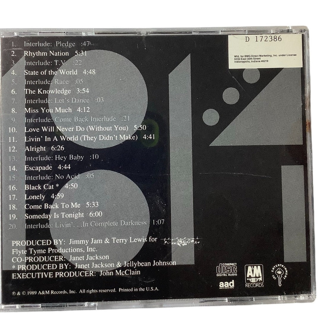 Janet Jackson, Rhythm Nation 1814, Vintage 1989 Music CD, Original Artwork, Case