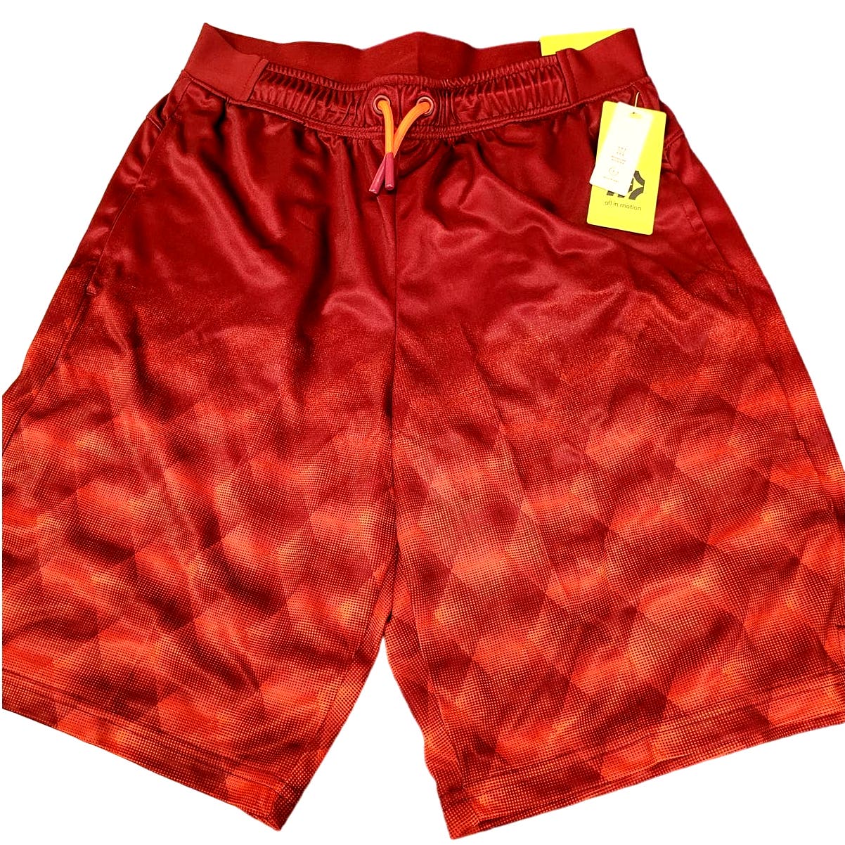 Boys' Geometric Ombre Performance Shorts, LG (12/14), Red - All in Motion