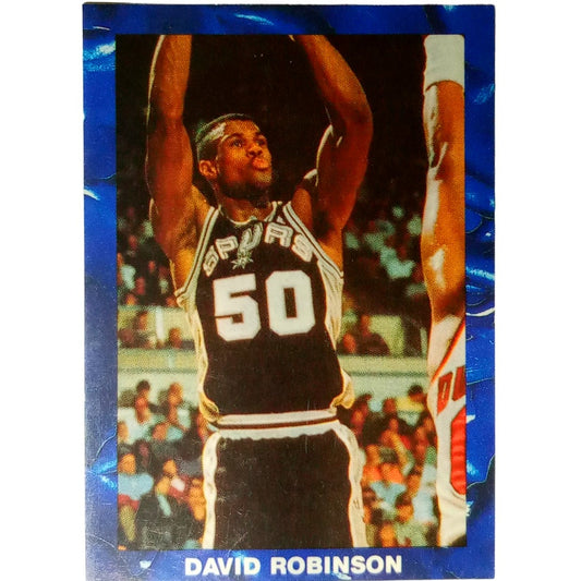 1991 David Robinson SA Spurs Blue Border Glossy Finish Jump Shot RARE Oddball