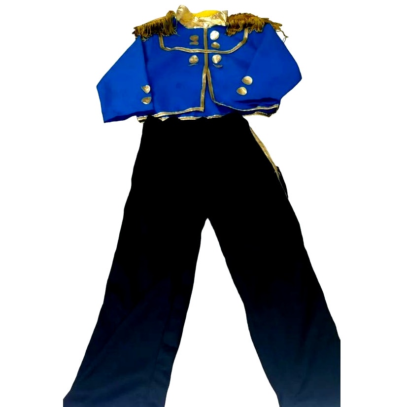 Blue Boys Prince Charming Cosplay Prince Costume Top and Pants (XS)