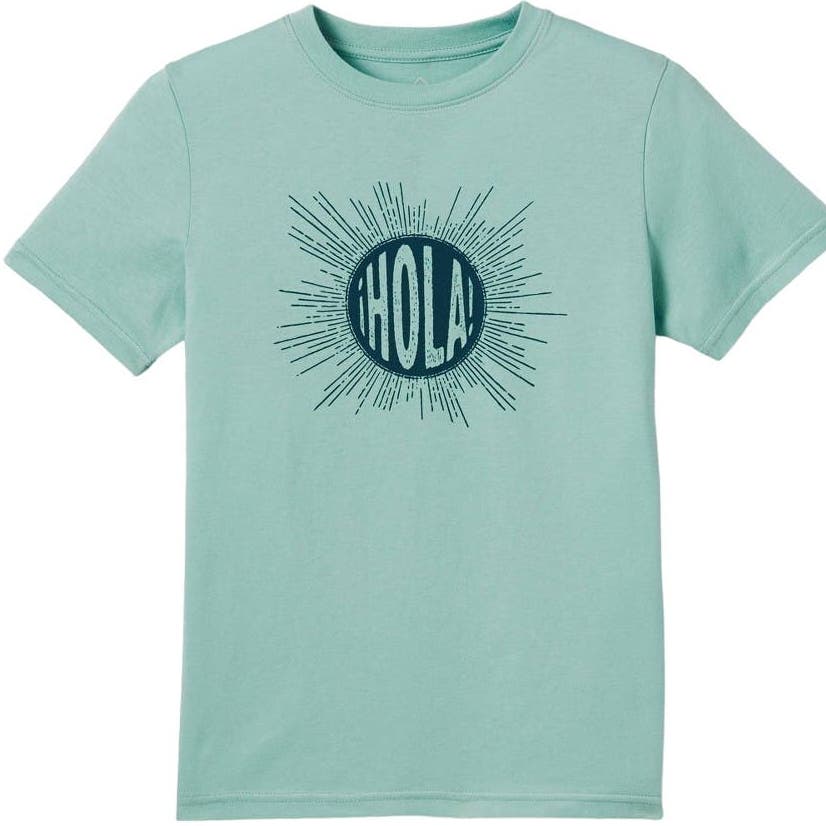 Men's Sunburst ¡HOLA! Shirt, Size X-Small, Color: Blue/Mint, 100% Cotton Tee