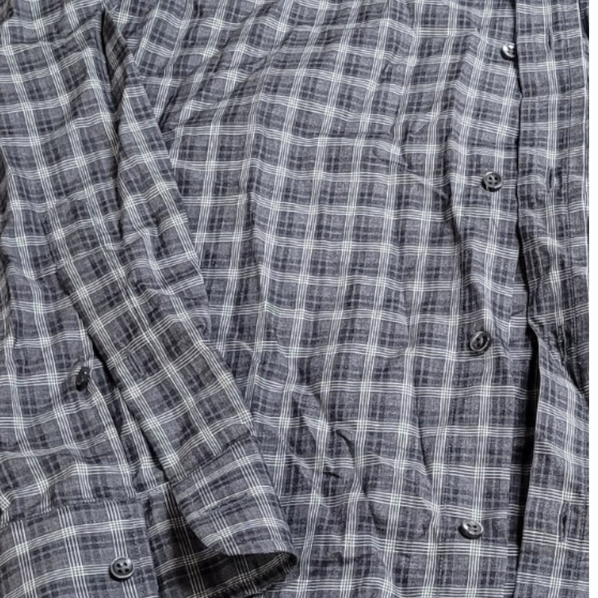 Ralph Lauren, Made in Italy, Plaid Gray Button Down Shirt, Gray, Medium