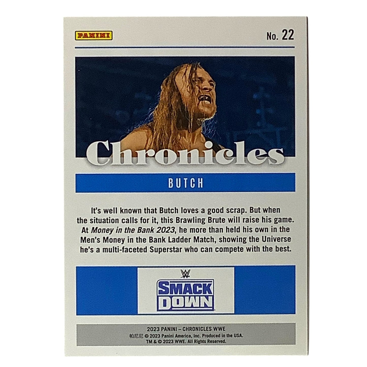 Butch, WWE, Card 22, 2023 Panini - Chronicles WWE Collectors Card, NM+