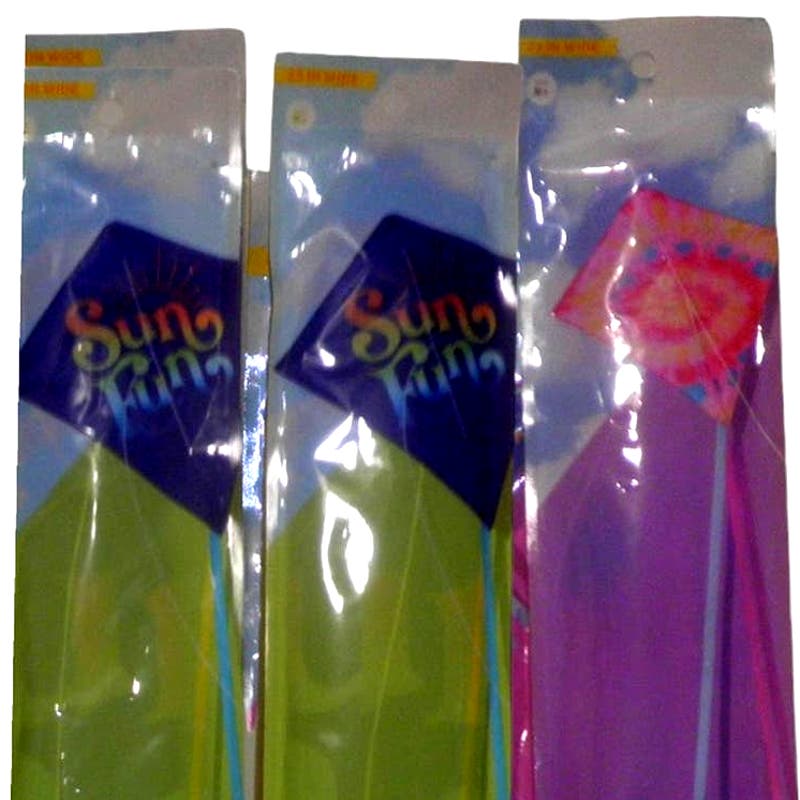 3 x Sun Squad Kites: Sun Fun Kites (2) and Tie Dye Kite (1), NIP