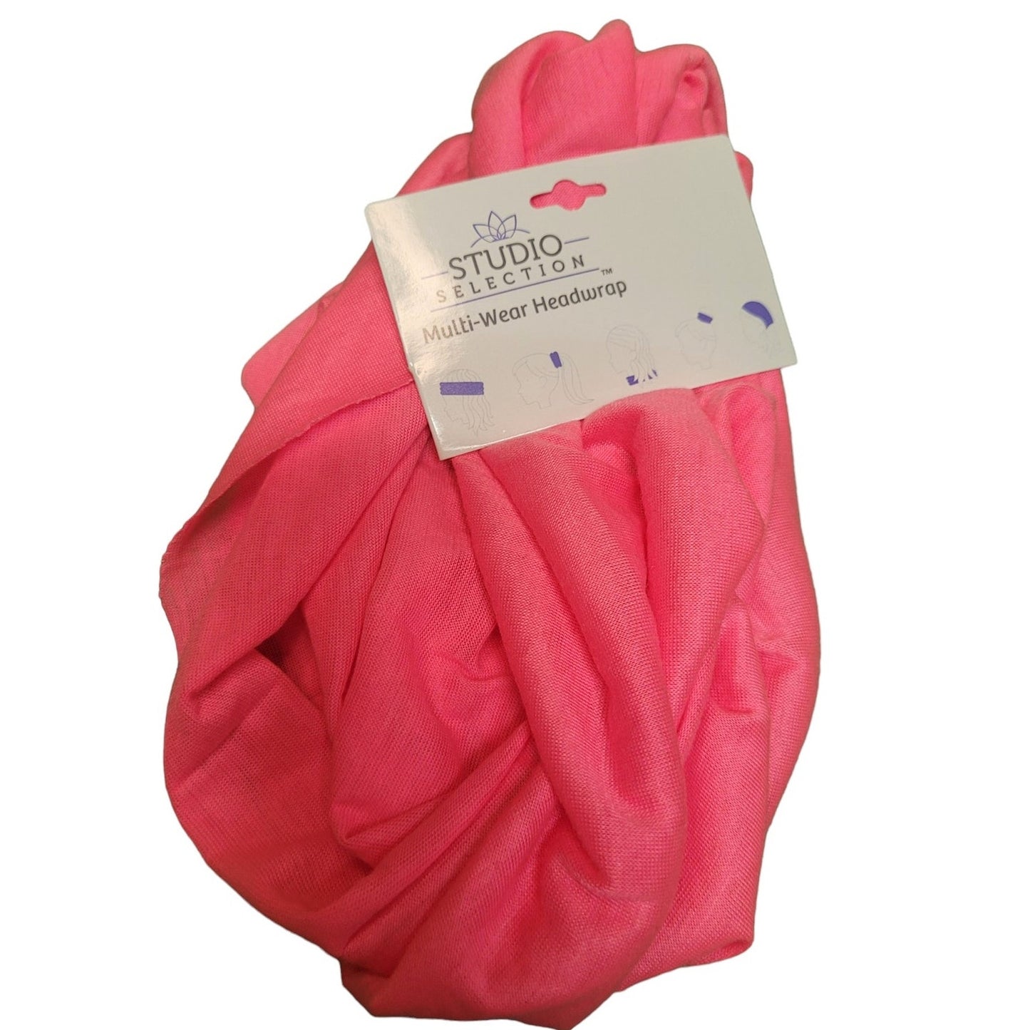 Multi-Use (12 Common Uses) HeadWrap Headband Hair Tie, Pink