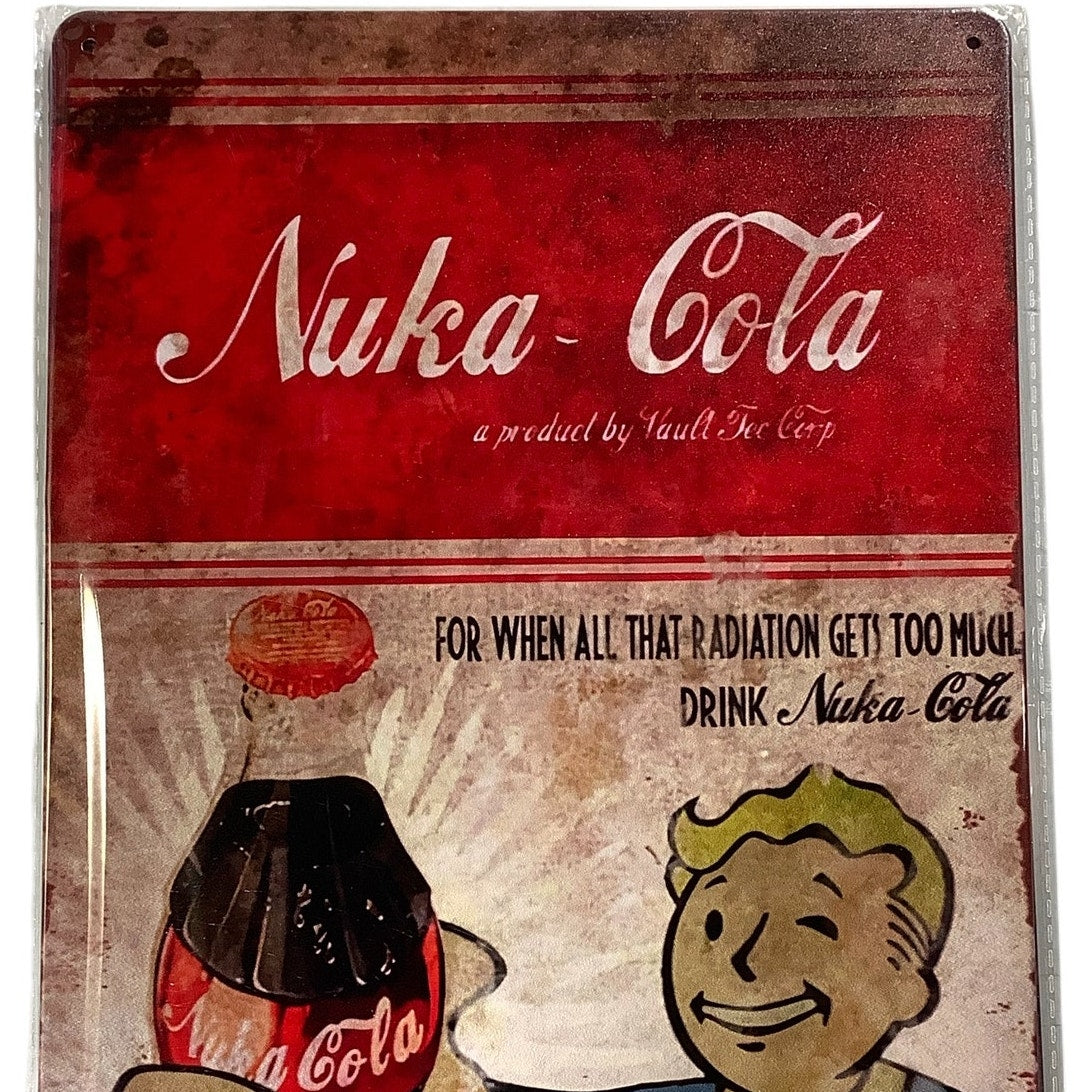 Fallout Nuka-Cola, 8" x 12" Vintage Retro Metal Game Poster Sign