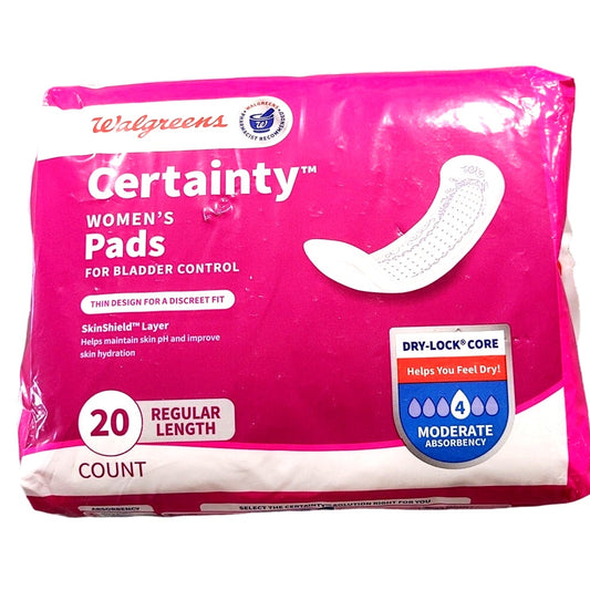 Certainty Women's Pads for Bladder Control Moderate Absorbency Regular Length