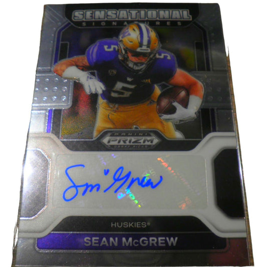 RB Sean McGrew Signed Panini Prizm Sensational Signatures, 2022 Draft Picks