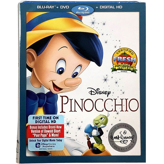 Disney's Pinocchio (2017 Blu-Ray + DVD Disc) 88 Minutes for the  Family