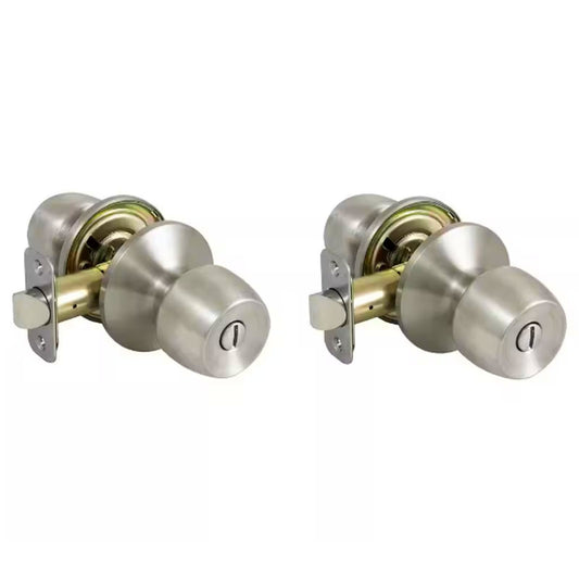 Defiant Brandywine Stainless Steel Bed/Bath Door Knob (2-Pack)