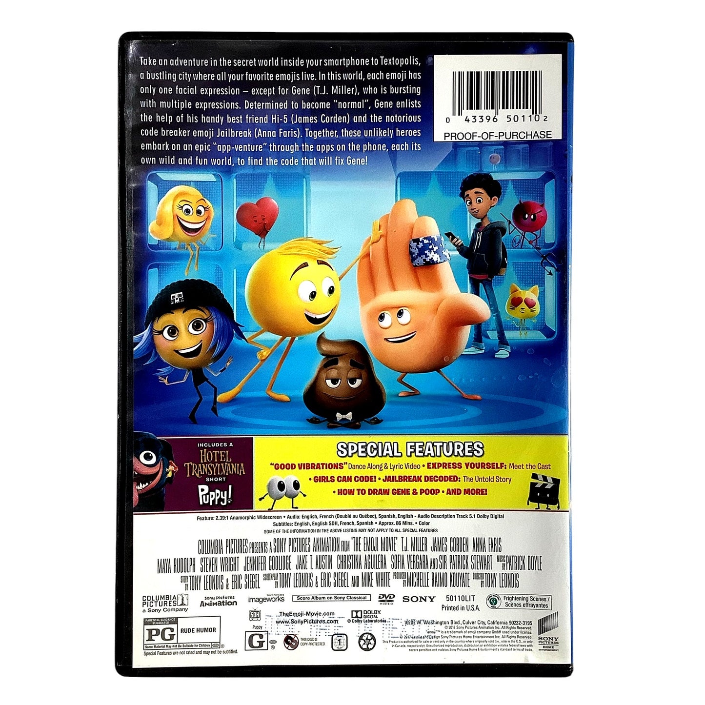 The Emoji Movie (2017 DVD) Children/Family, Comedy, 173 Minutes