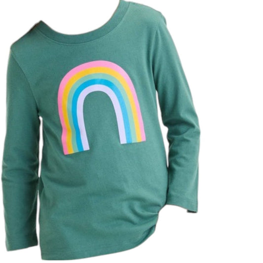 Toddler 'Rainbow' Long Sleeve T-Shirt - Cat & Jack Dark Green 3T