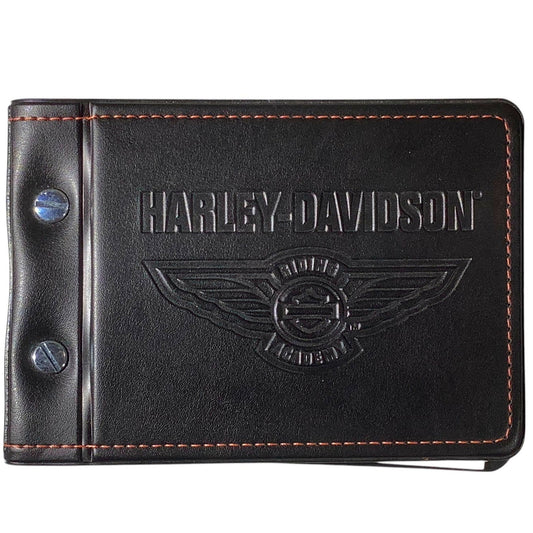 Harley Davidson 64 Page Riding Academy Road Log Journal w/ Black Leather Holder