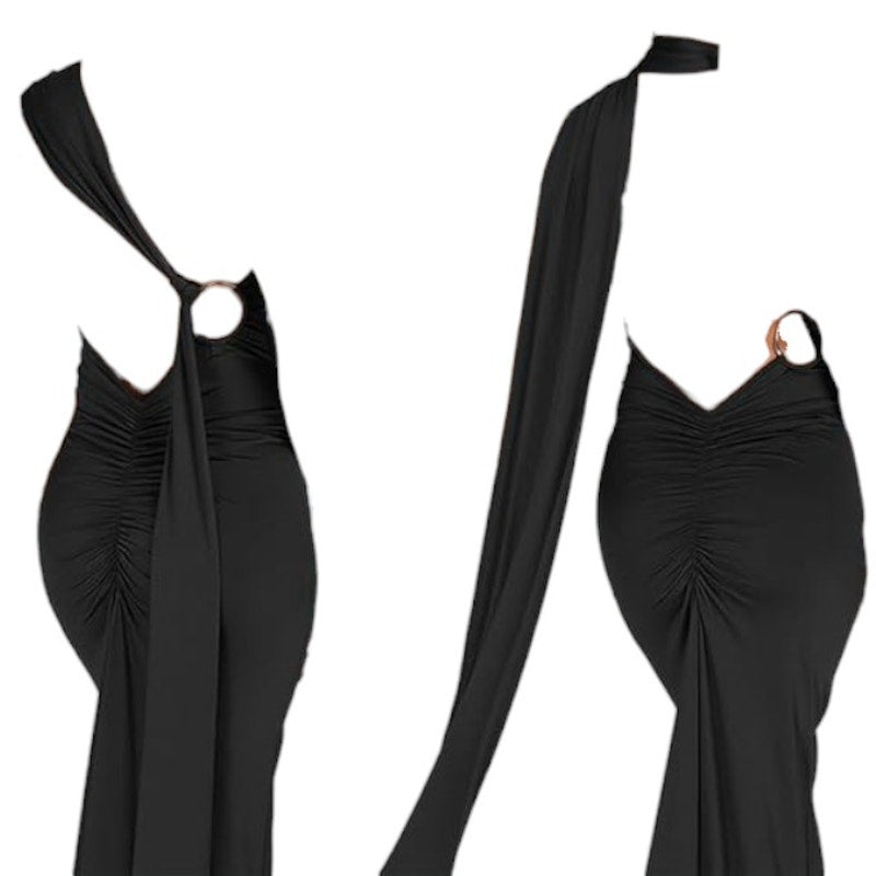 Abyovrt Women Sexy Backless Dress Bodycon Sleeveless Open Back Maxi Dress Going Out Elegant Party Cocktail Long Dress, Black, S, NWT