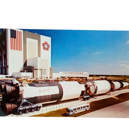 NASA Saturn V rocket on display at Kennedy Space Center 3-1/2 x 5-3/8, c1982