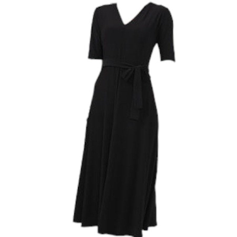 MSK Short Sleeve MIDI Fit + Flare Dress, X-large, Black, XL (16-18)