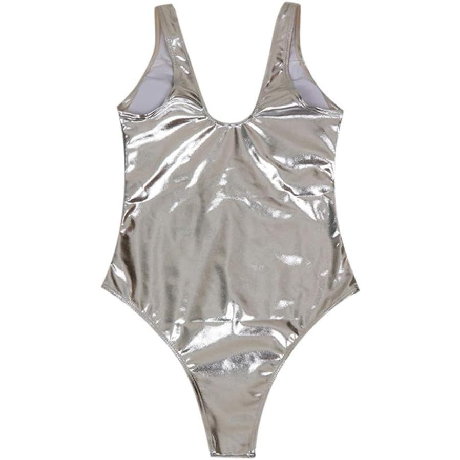 One-Piece Bathing Suit, Bikini Set, Bathing Suit Swimwear, Large (8), Silver