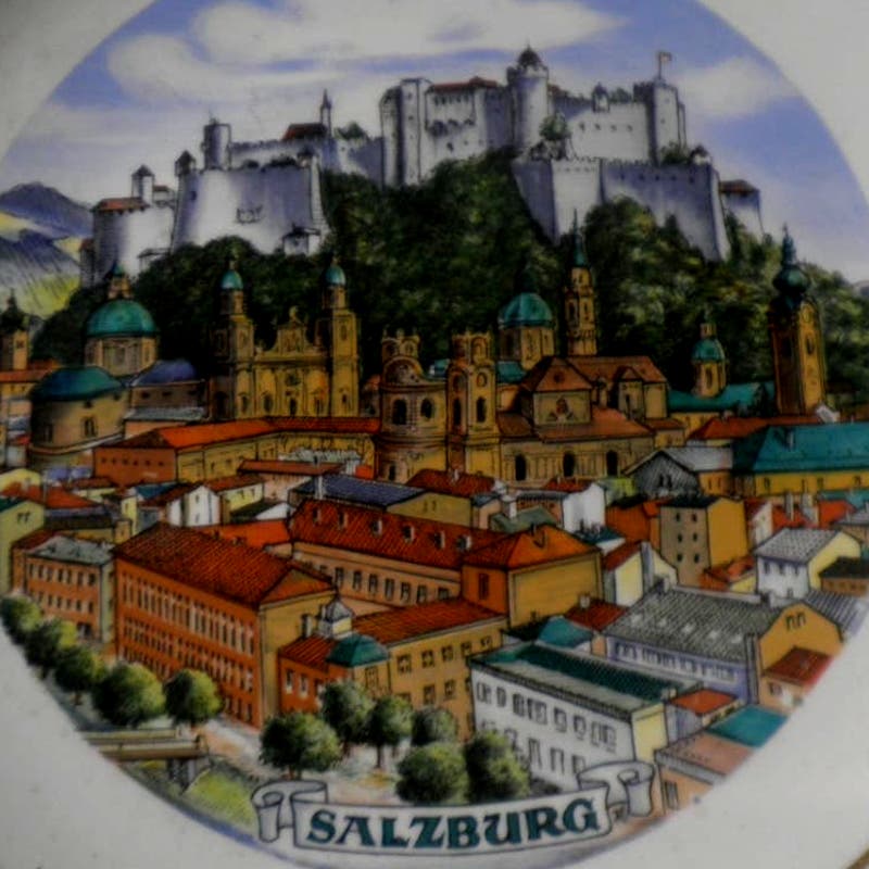 VTG Mozartstadt TK Porcelain Plate, 9-7/8"D, Fortress Hohensalzburg, Salzburg