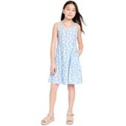 Old Navy Big Girls' Daisy Tank Dress, Blue, M (8)