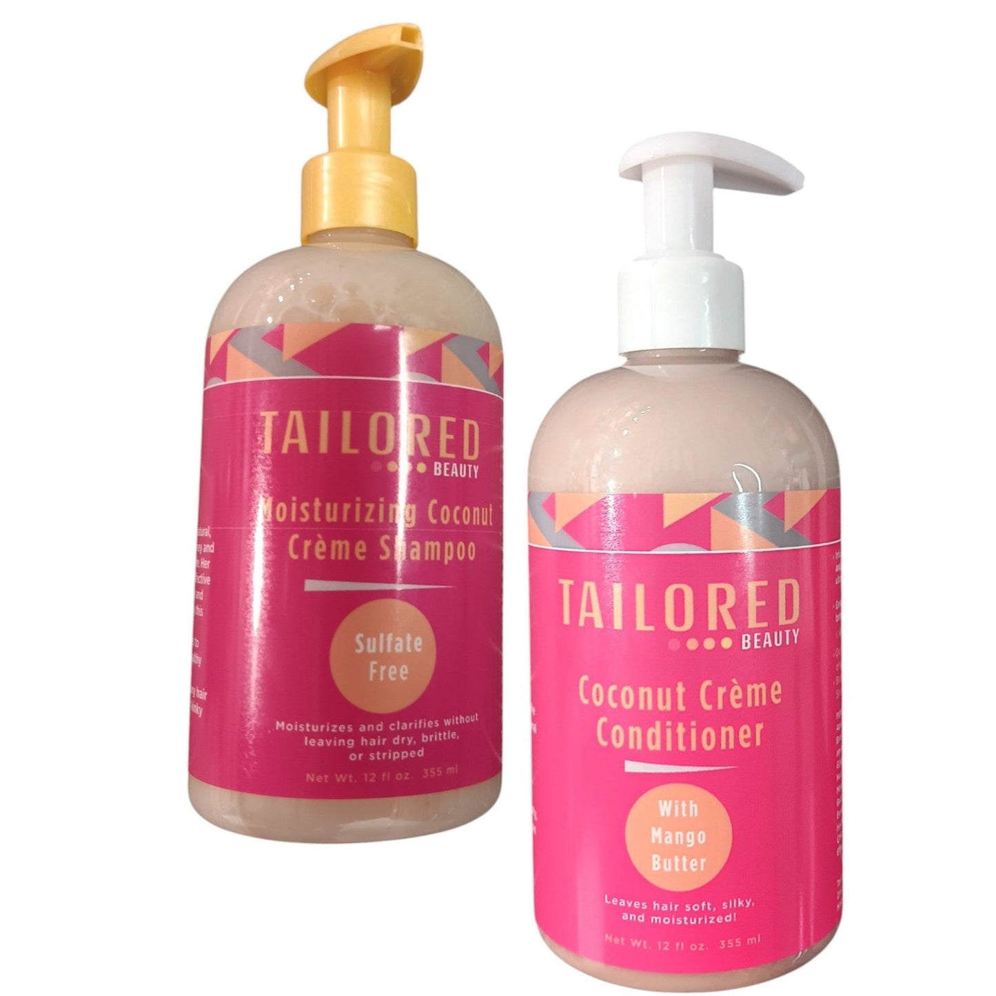 Tailored Beauty Moisturizing Coconut Creme Shampoo (12oz) & Conditioner (12oz)