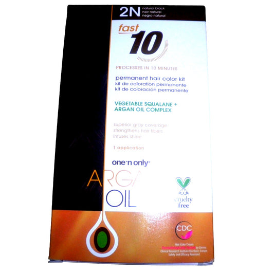 One 'n Only Argan Oil Fast 10 Permanent Hair Color Kit 2N Natural Black