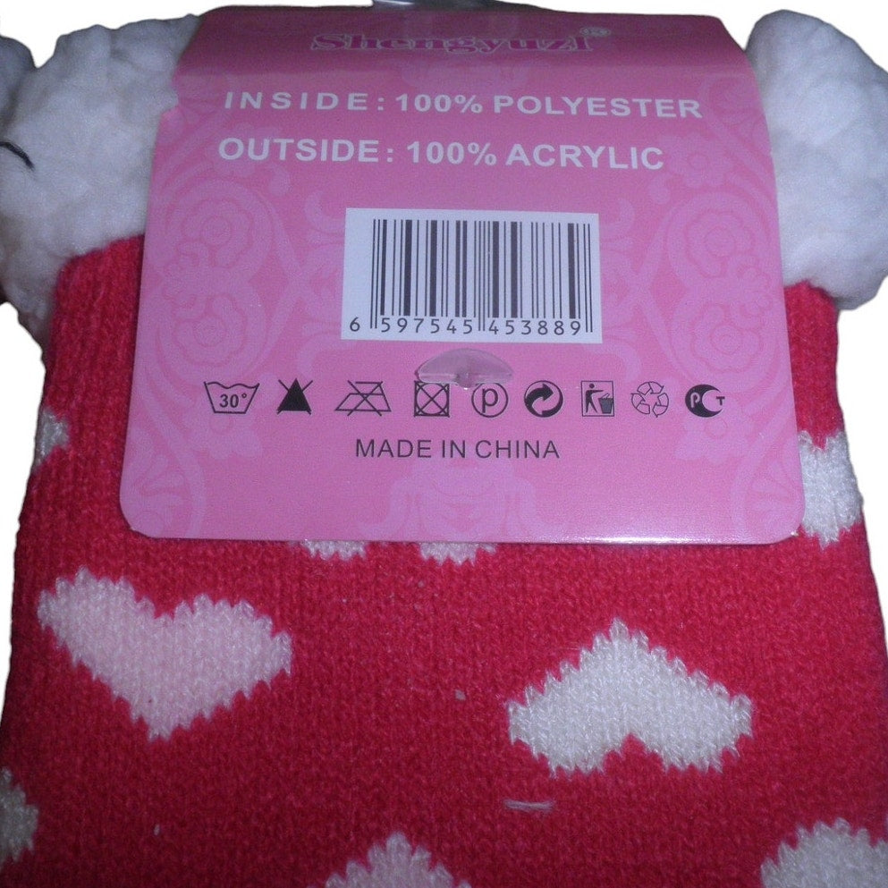 2 PR, Cat Gripper Socks, Kids Size 11-Youth 1, Fleece Socks, Gripper House Socks