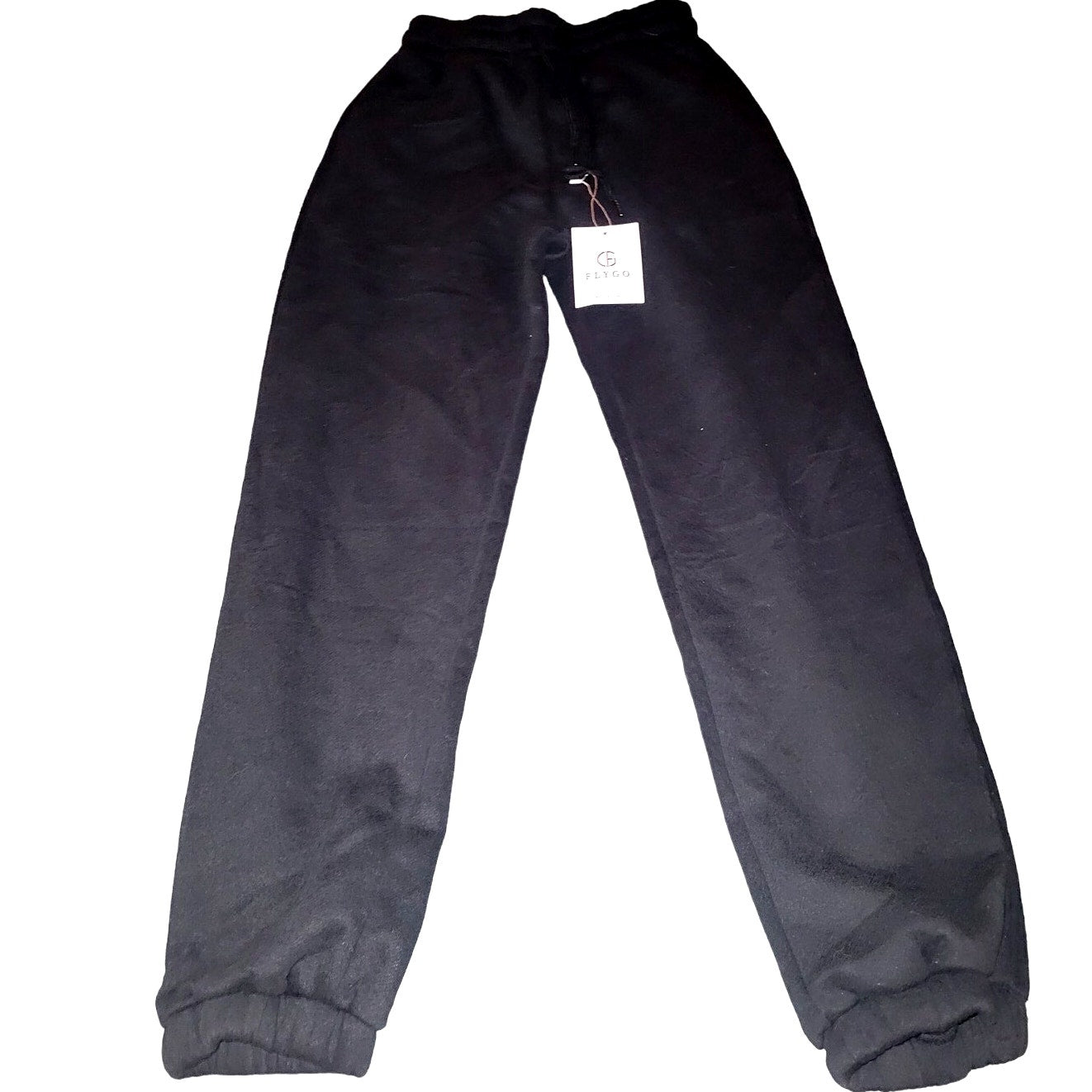 Flygo Womens Fleece Sweatsuit Joggers Pants Tracksuit, Black, Small