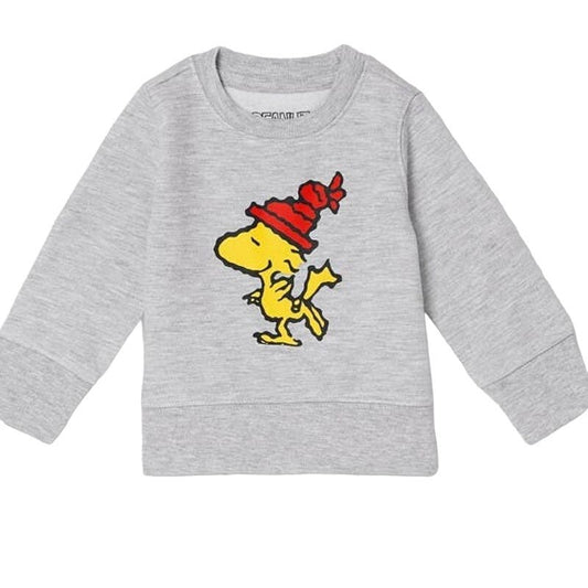 Peanuts Infant (3-6M) Boys Gray Charlie Brown Christmas Woodstock Sweatshirt Top