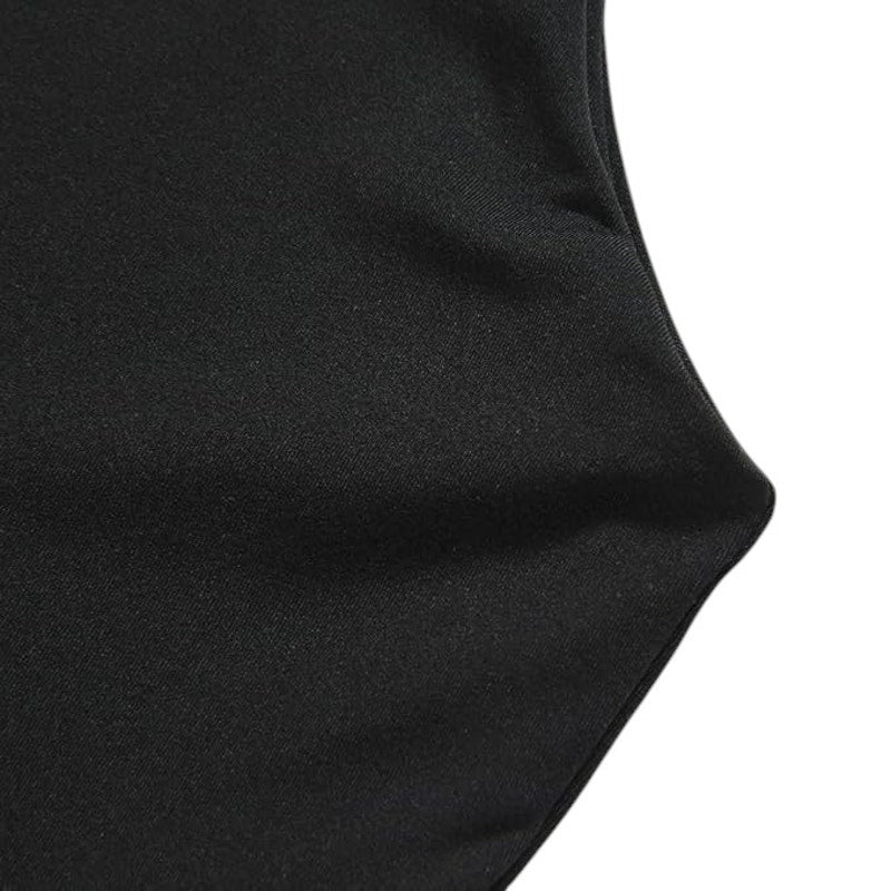 ZAFUL Women's Sleeveless, Double Layer, High Crew Neck, Crop Tank Top, Black, 12