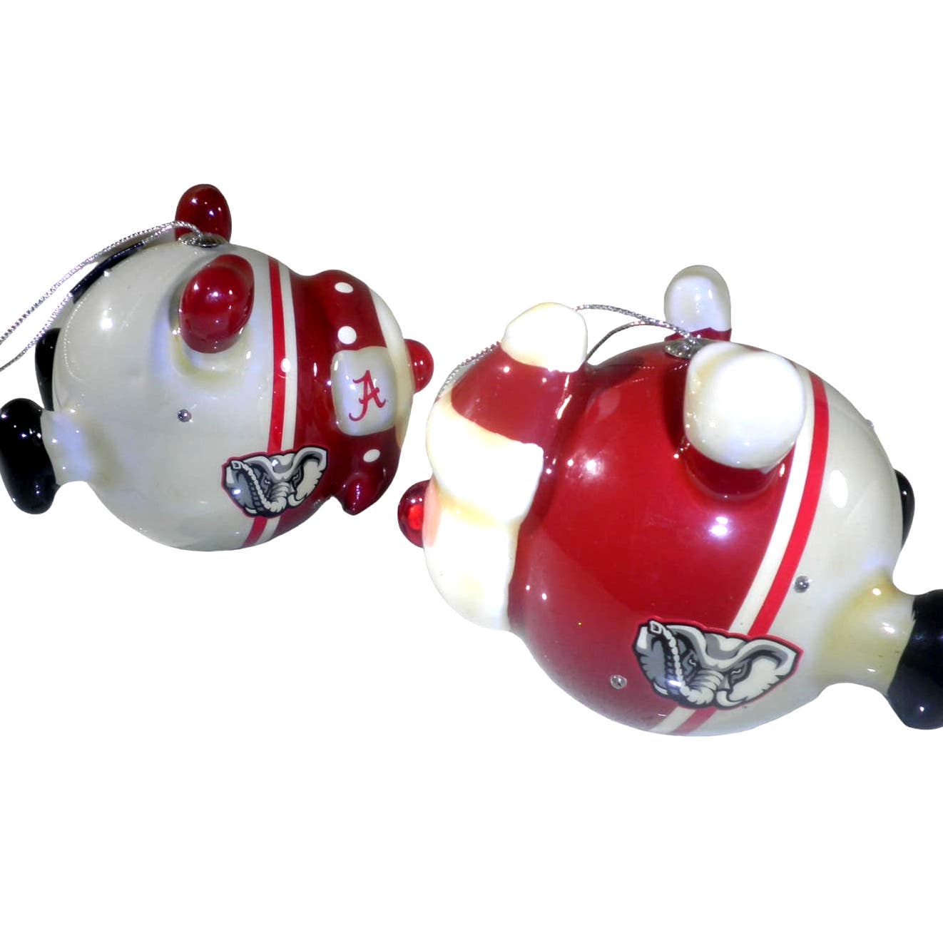 Alabama Crimson Tide NCAA Licensed LED Santa & Snowman Christmas Ornaments