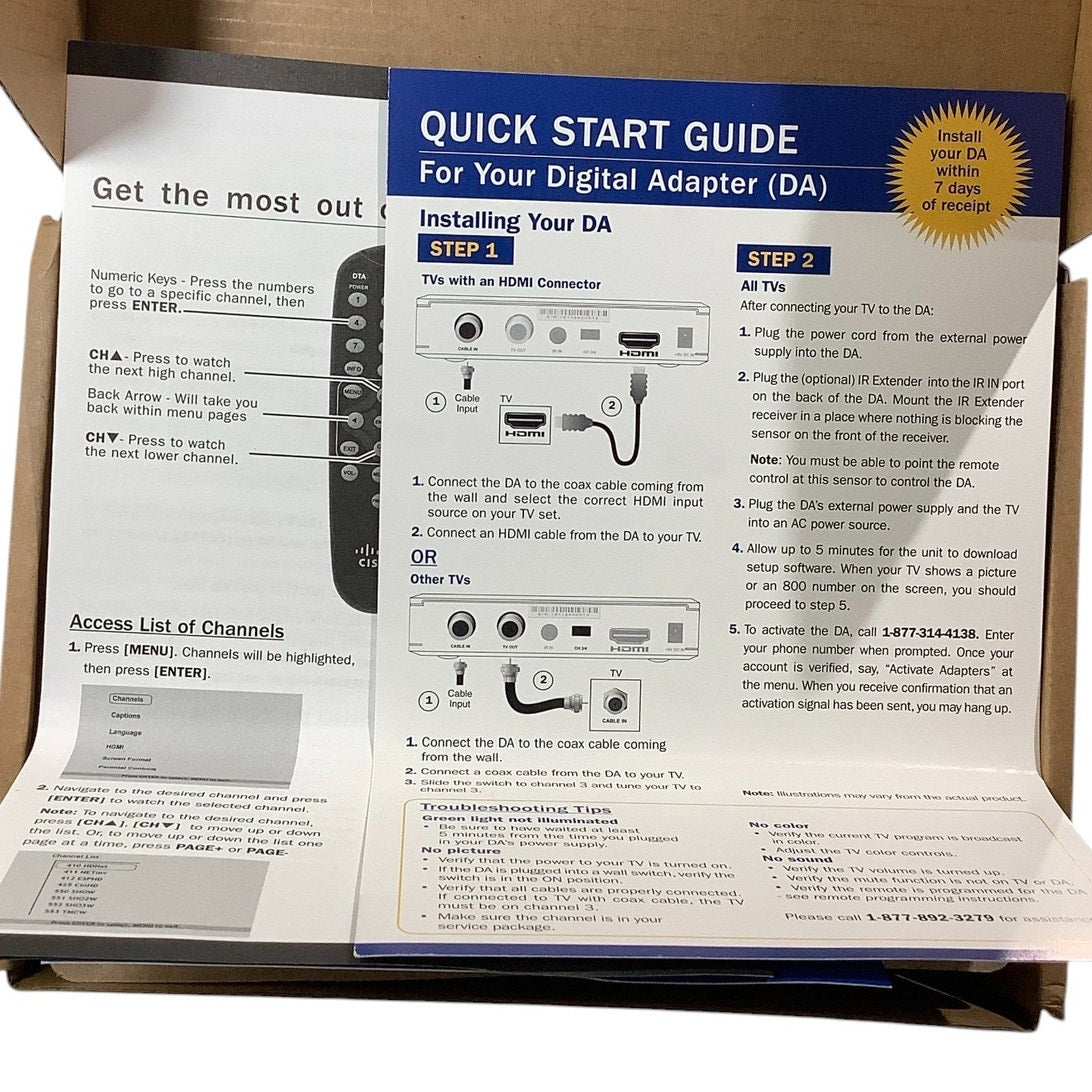 Cisco 4040184 DTA 170HD Digital Transport Adapter TV Receiver w/ Remote , NIB