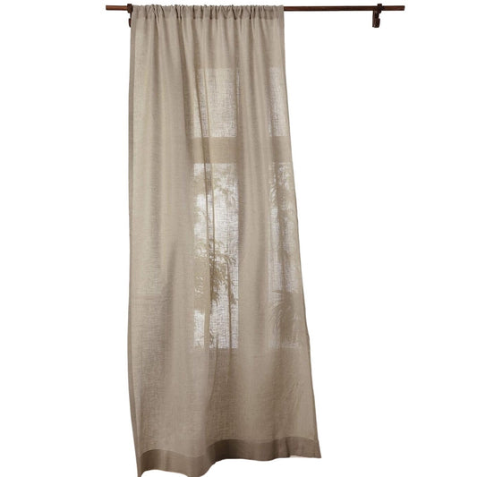 Solino Home 100% Pure Linen Sheer Curtain 120 Inches Long – European Flax Window Sheer Natural Curtain Panel 52 x 120 Inch – Light Filtering Rod Pocket Curtain for Bedroom, Living Room, NIB