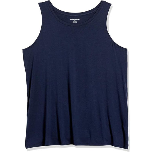 EcoVero Women's Swing Tank, Navy Blue, Large Regular,  95% Rayon, 5% Elastane