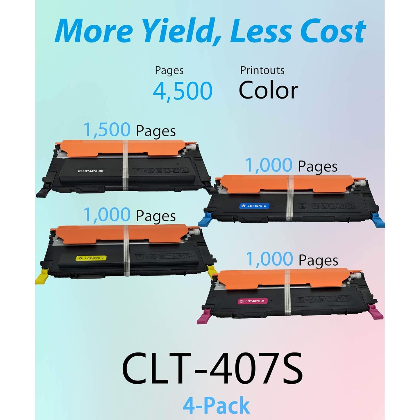 Compatible 407S 409S Toner Cartridge Replacement for Samsung CLP-325 & More