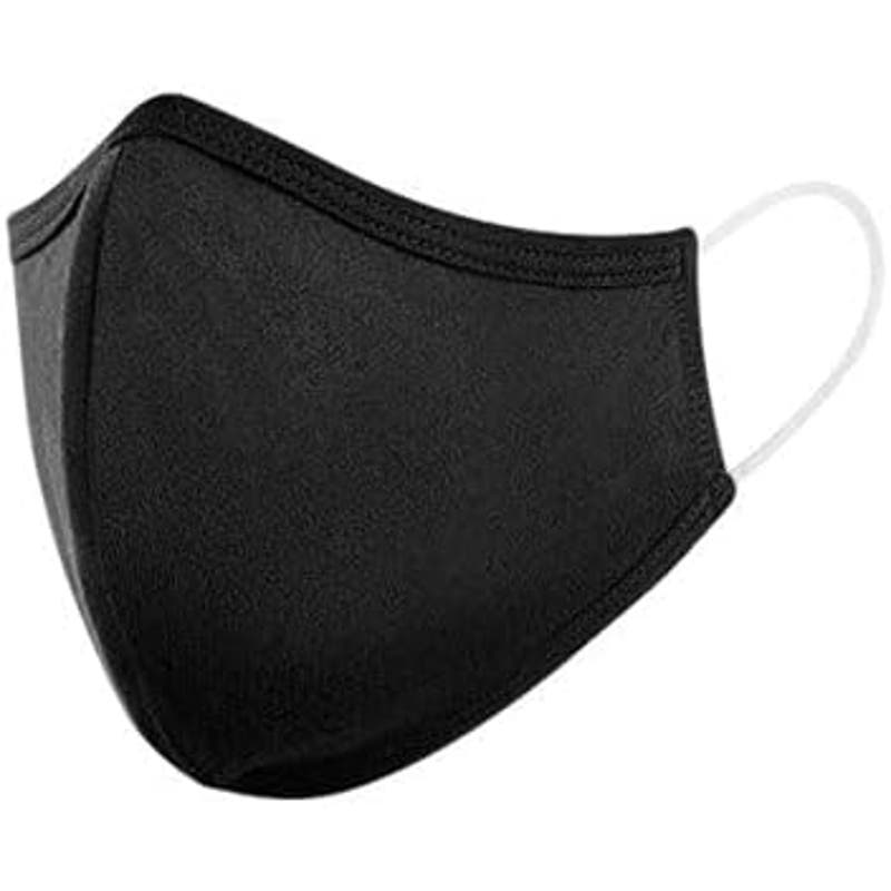30-PK Reusable Fabric Mask, 10-PKS of 3, 3-Layer, Black, Washable 100% Polyester