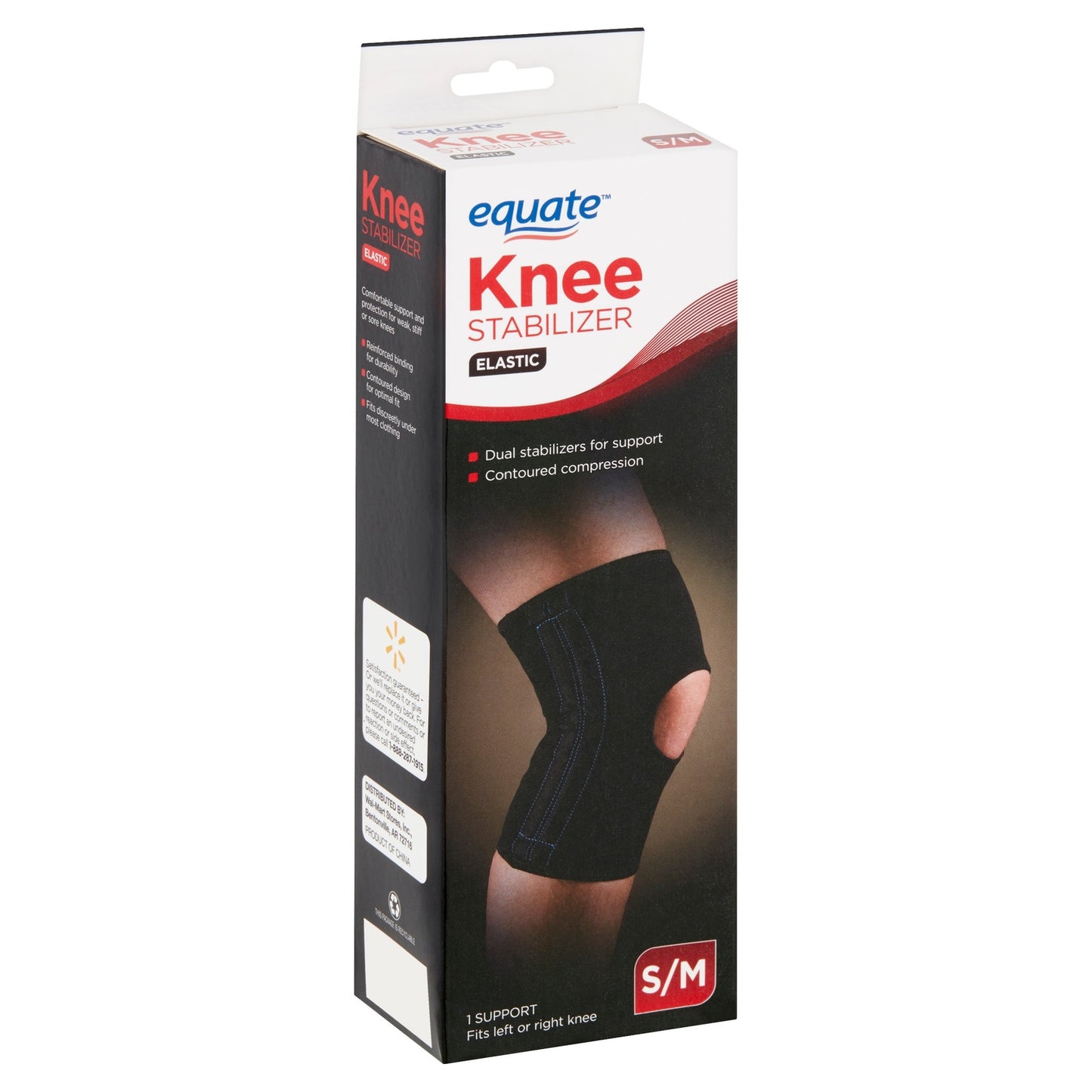 Equate Elastic Knee Stabilizer Black S/M