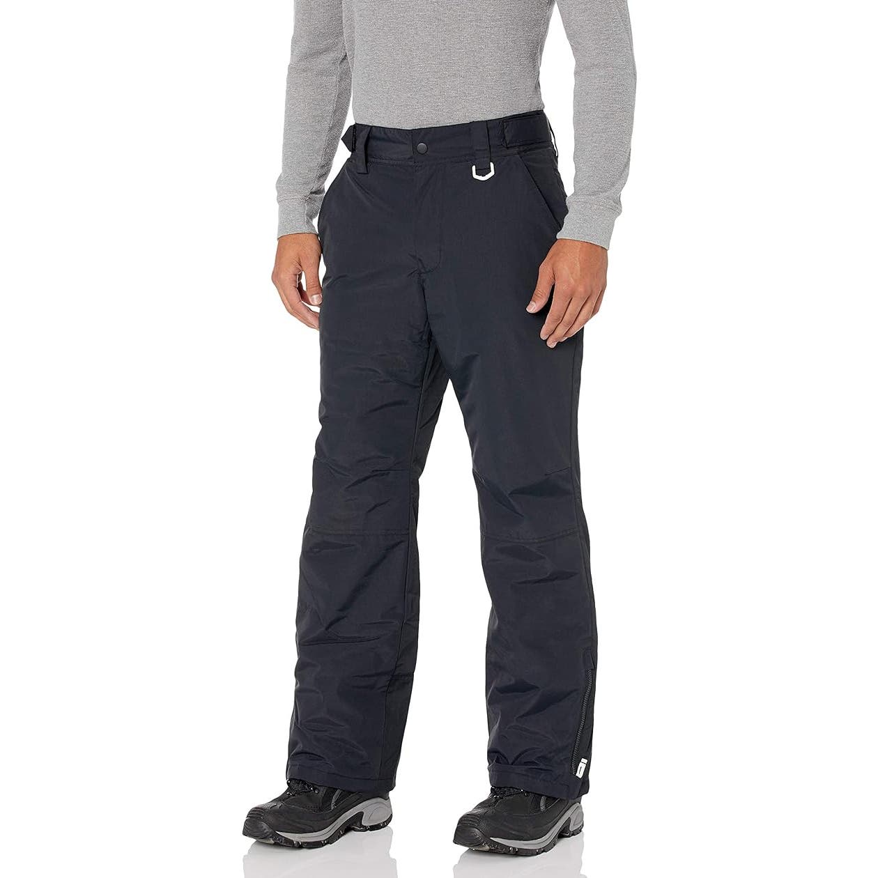 Men's Water-Resistant Insulated Snow Pants, Black, Small, Waist 31.5 in.