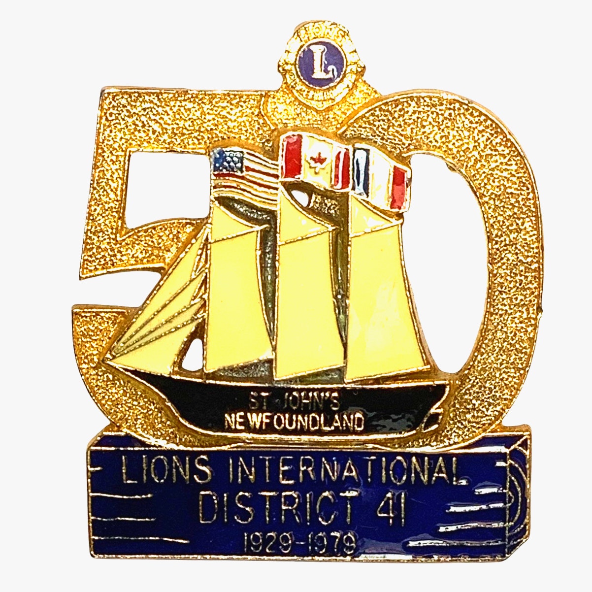 1979 Lions Club International 50 Year Anniversary Pin, St John's Newfoundland