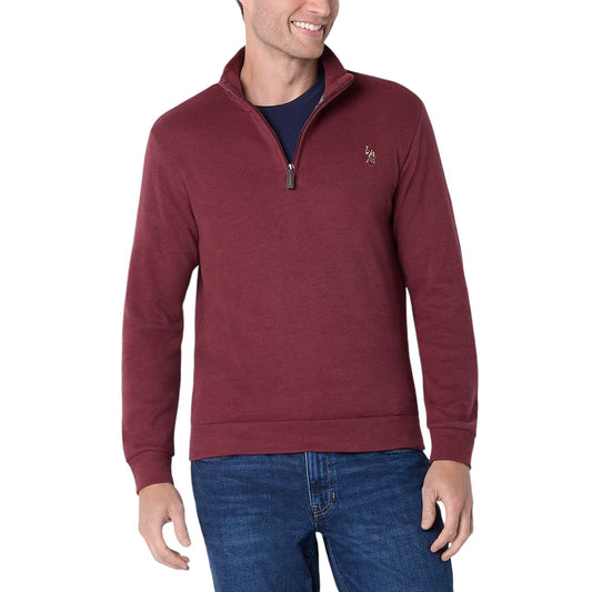 U.S. Polo Assn. Big and Tall Mens Mock Neck Long Sleeve Quarter-Zip Pullover, LT