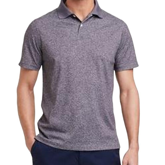 Men's Regular Fit Short Sleeve Performance Polo Shirt - Heathered Black S