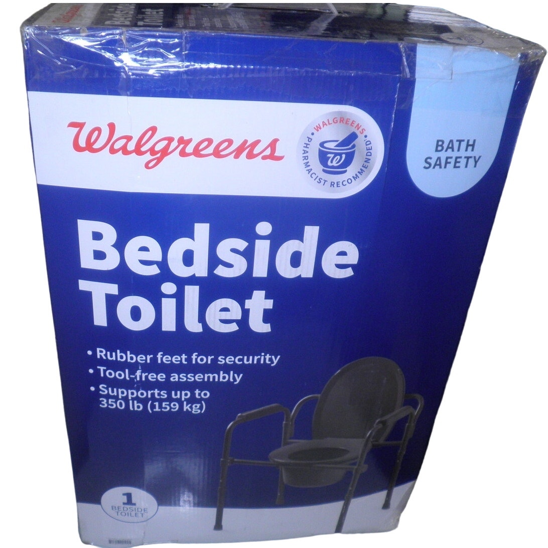 Bedside Commode Chair - HD Raised Toilet Seat w/ Handles, Supports up to 350 Lb