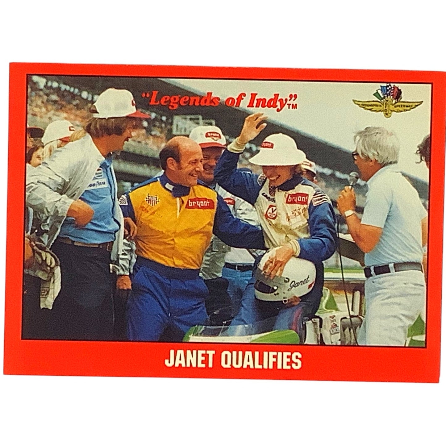 1977 First Female Qualifies, Janet Guthrie, 1992 Legends of Indy, Card 61, NM+