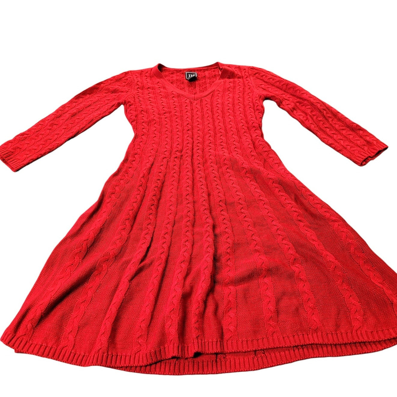 Jessica Howard Women's Cable Knit Mini Sweater Dress, Dark Pink (Red), SM (4-6)