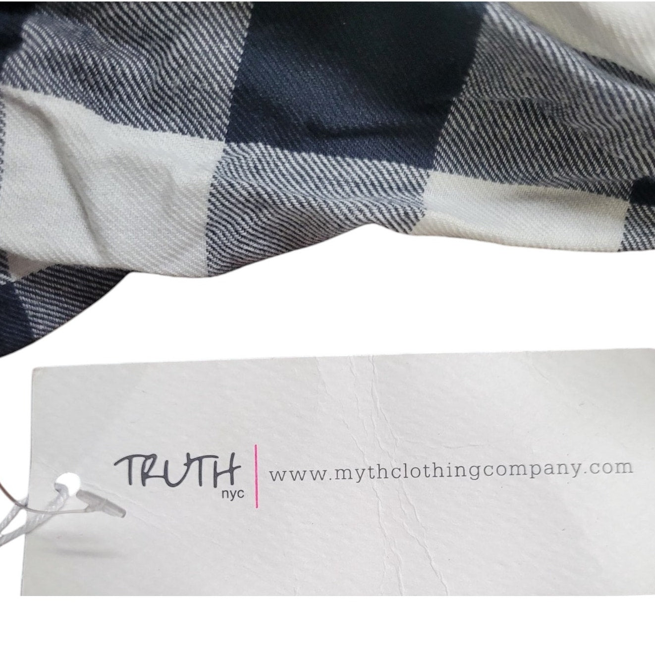 Truth NYC Women's Flannel Shirt, Black/White, Size 1X