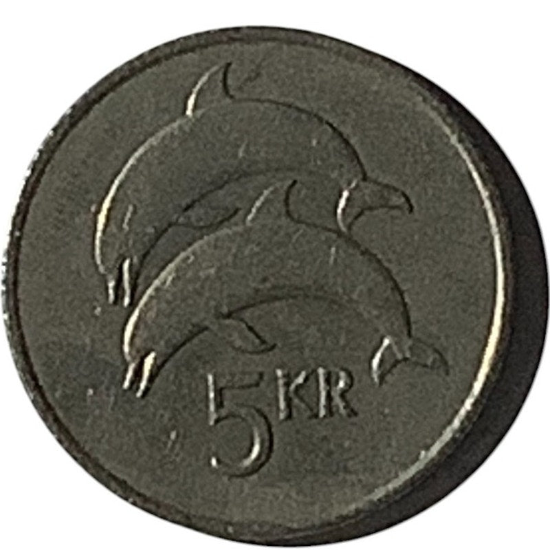 Iceland 5 Kronur Coin | Dragon Dreki | Dolphin | 1981