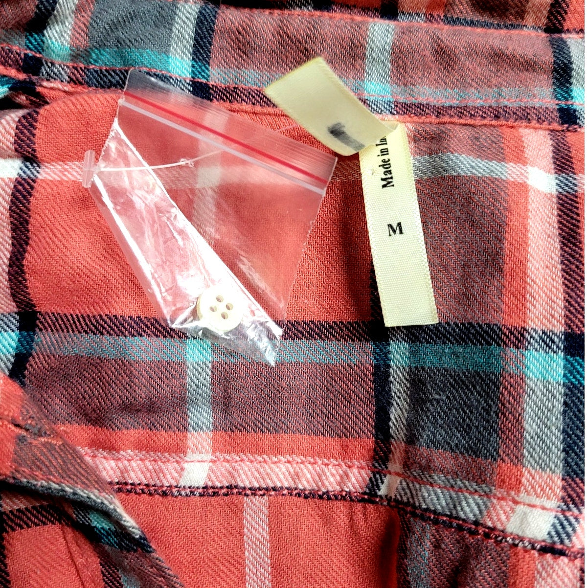 Truth NYC Women's Flannel Shirt, Red Plaid, Size M