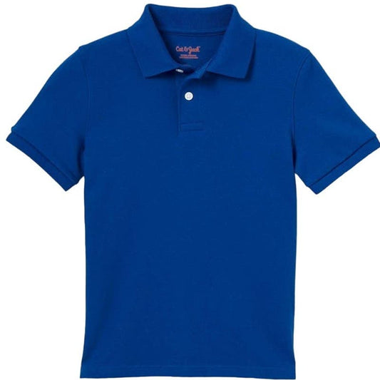 Boys Short Sleeve Interlock Polo Shirt - Cat & Jack, Royal Blue, Large (12/14)